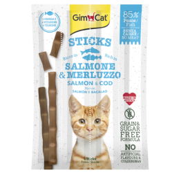 GATTO SNACK GIMPET STICKS 4X20GR SALMONE MERLUZZO