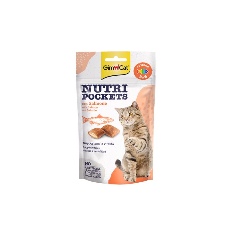 GATTO SNACK NUTRIPOCKETS 60GR SALMONE