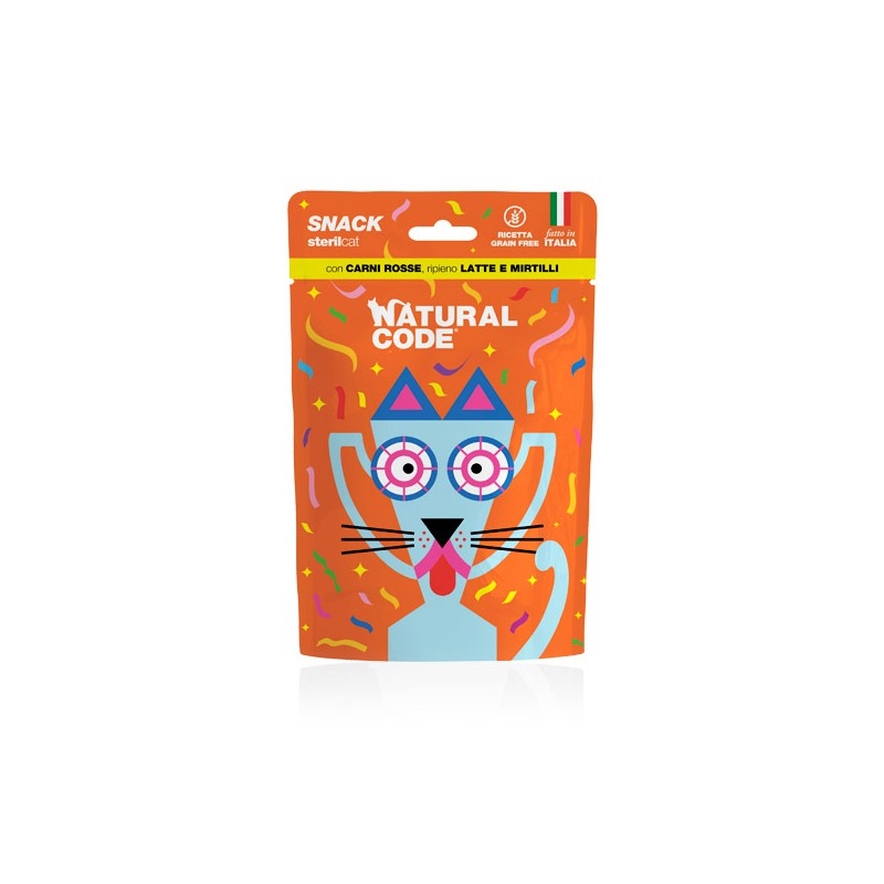 GATTO SNACK NATURAL CODE 60GR STERIL CARNI ROSSE