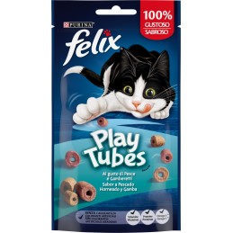 GATTO SNACK FELIX PLAY TUBES 50GR PESCE GAMBERETTI