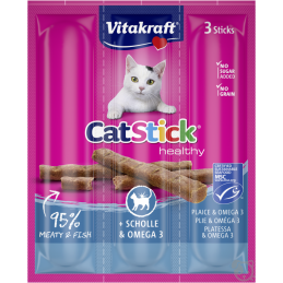 GATTO SNACK MINI STICKS VITAKRAFT 18GR PLATESSA OMEG