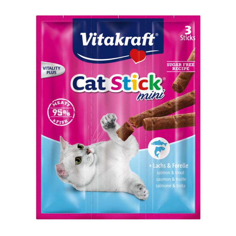 GATTO SNACK MINI STICKS VITAKRAFT 18GR SALMONE