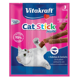 GATTO SNACK MINI STICKS VITAKRAFT 18GR MERLUZZO TONN