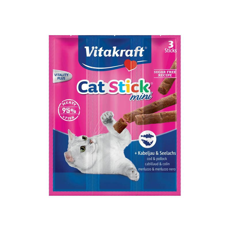 GATTO SNACK MINI STICKS VITAKRAFT 18GR MERLUZZO TONN