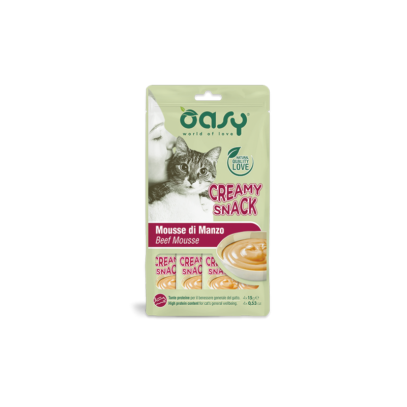 GATTO SNACK OASY CREAMY 4X15GR MANZO