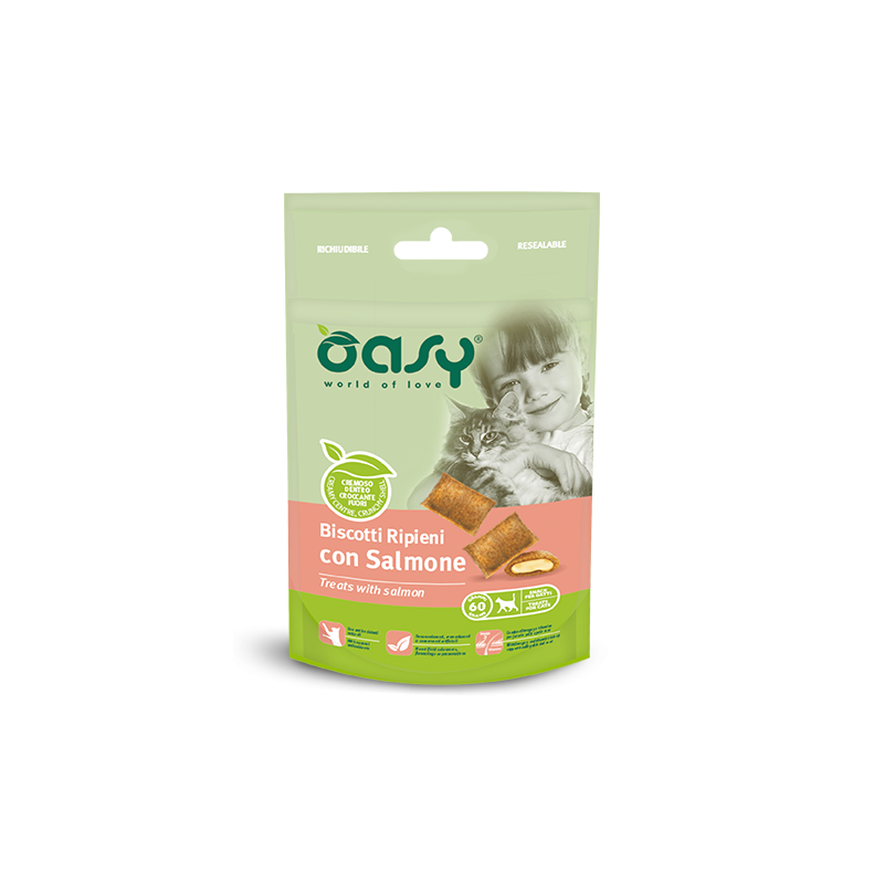 GATTO SNACK BISCOTTO OASY SALMONE 60GR