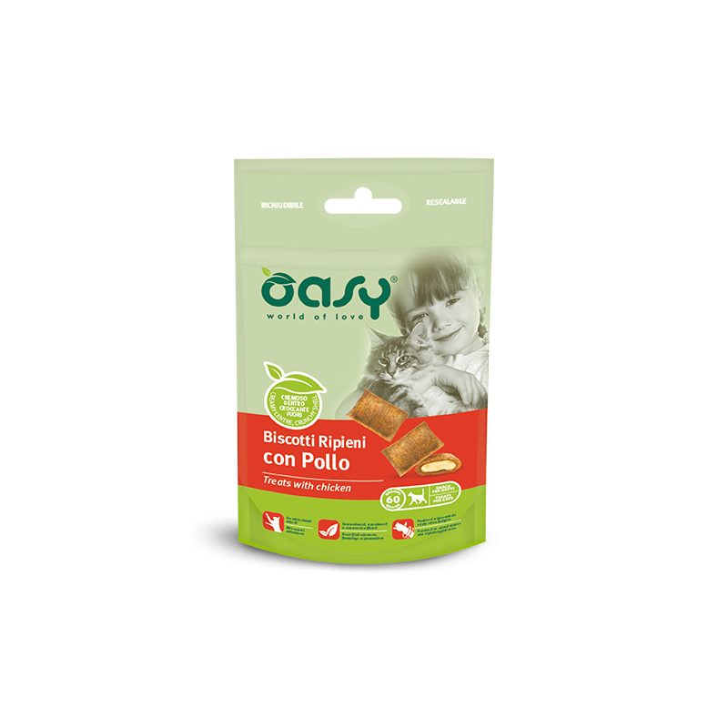 GATTO SNACK BISCOTTO OASY POLLO 60GR