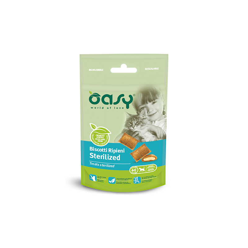 GATTO SNACK BISCOTTO OASY STERILIZED 60GR