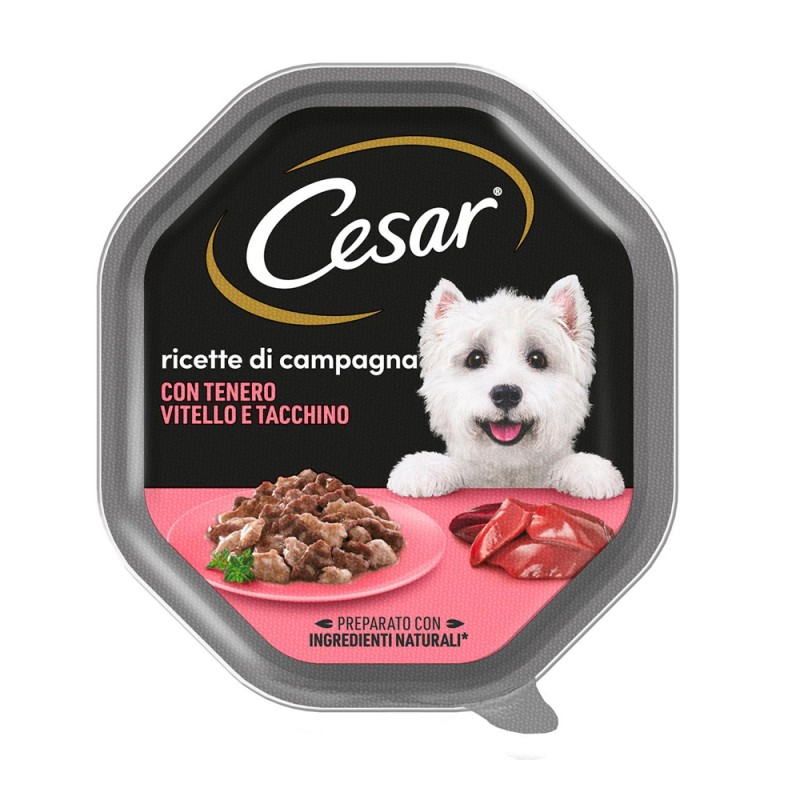 CANE CESAR 150GR RICETTE DI CAMPAGNA VITELLO E TACCHINO