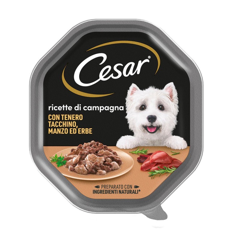 CANE CESAR 150GR RICETTE DI CAMPAGNA TACCHINO E MANZO