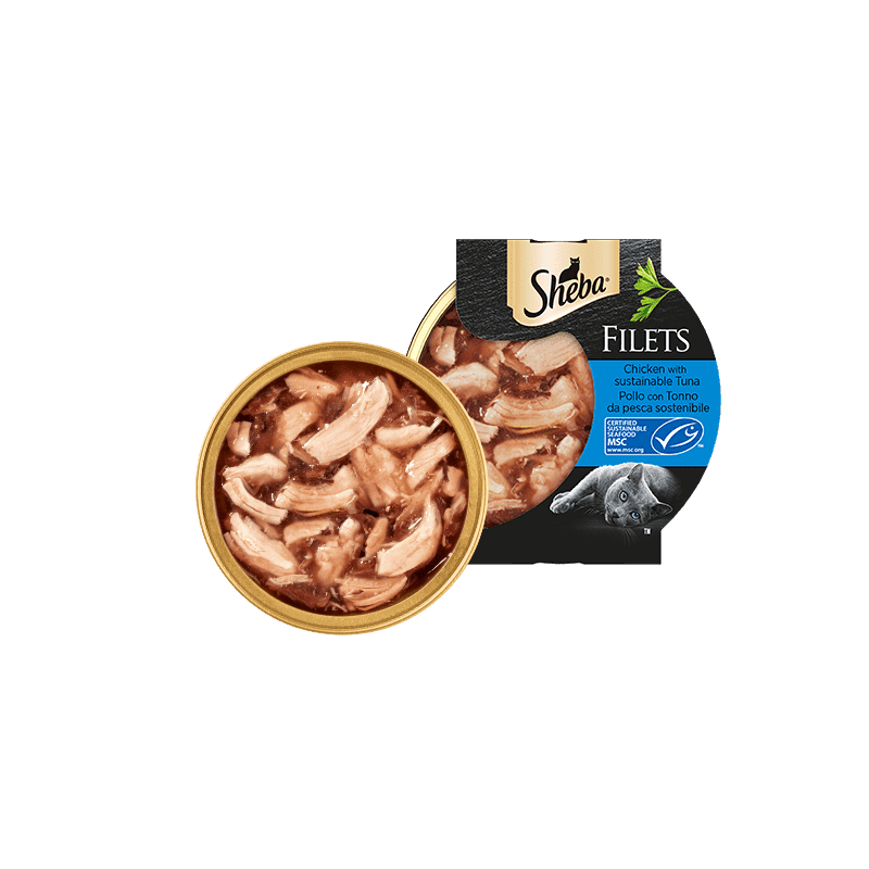 GATTO SHEBA 60GR FILETS POLLO TONNO