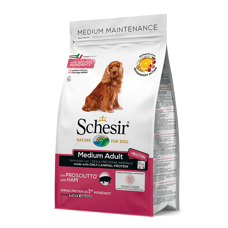 CANE SCHESIR ADULT 12KG MEDIUM PROSCIUTTO