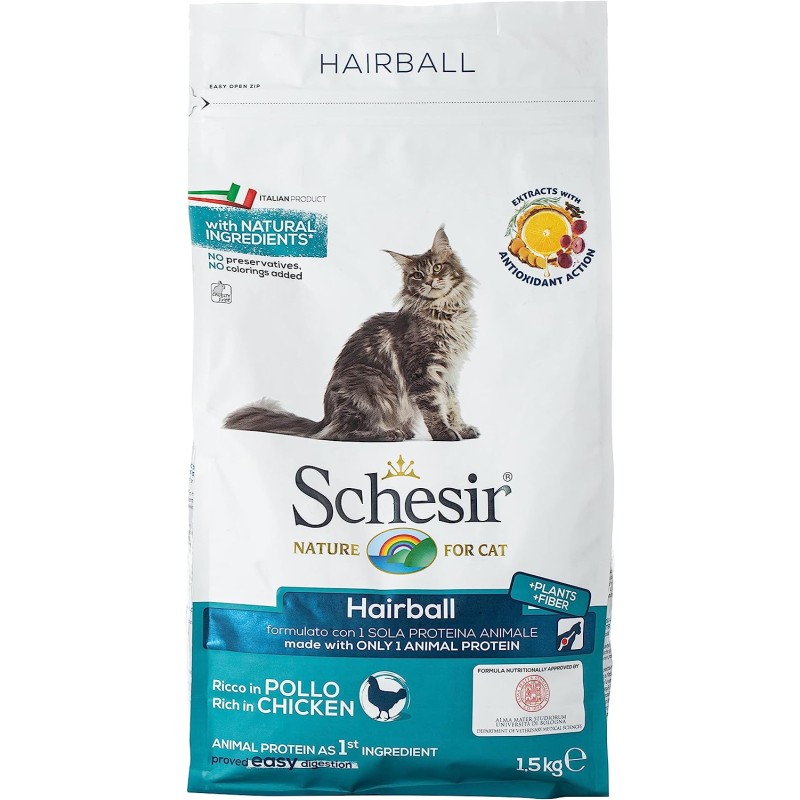 GATTO SCHESIR HAIRBALL 400GR POLLO