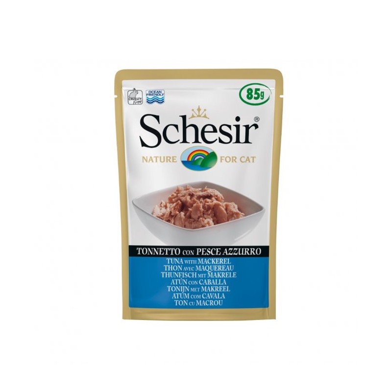 GATTO SCHESIR 85GR BUSTA TONNETTO PESCE AZZURRO