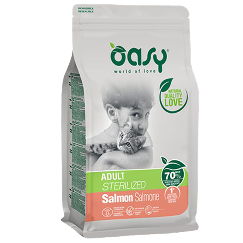 GATTO OASY ADULT STERILIZZATO 1.5KG SALMONE