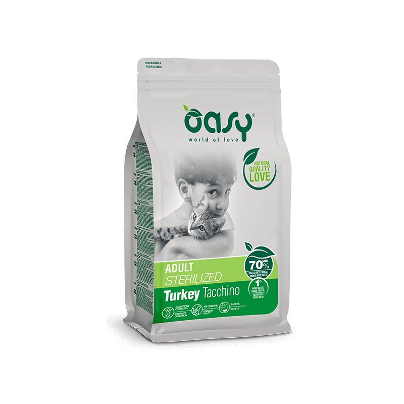 GATTO OASY ADULT STERILIZZATO 1.5KG TACCHINO