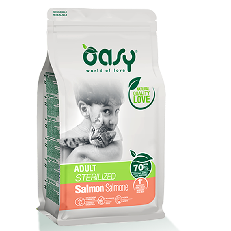 GATTO OASY ADULT STERILIZZATO 300GR SALMONE