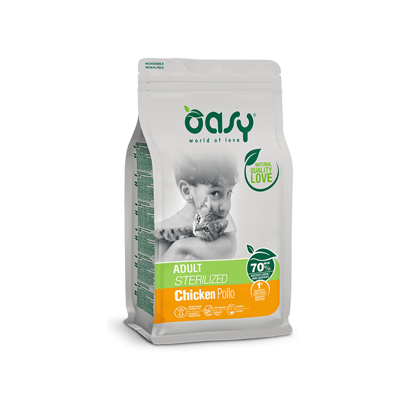 GATTO OASY ADULT STERILIZZATO 7.5KG POLLO