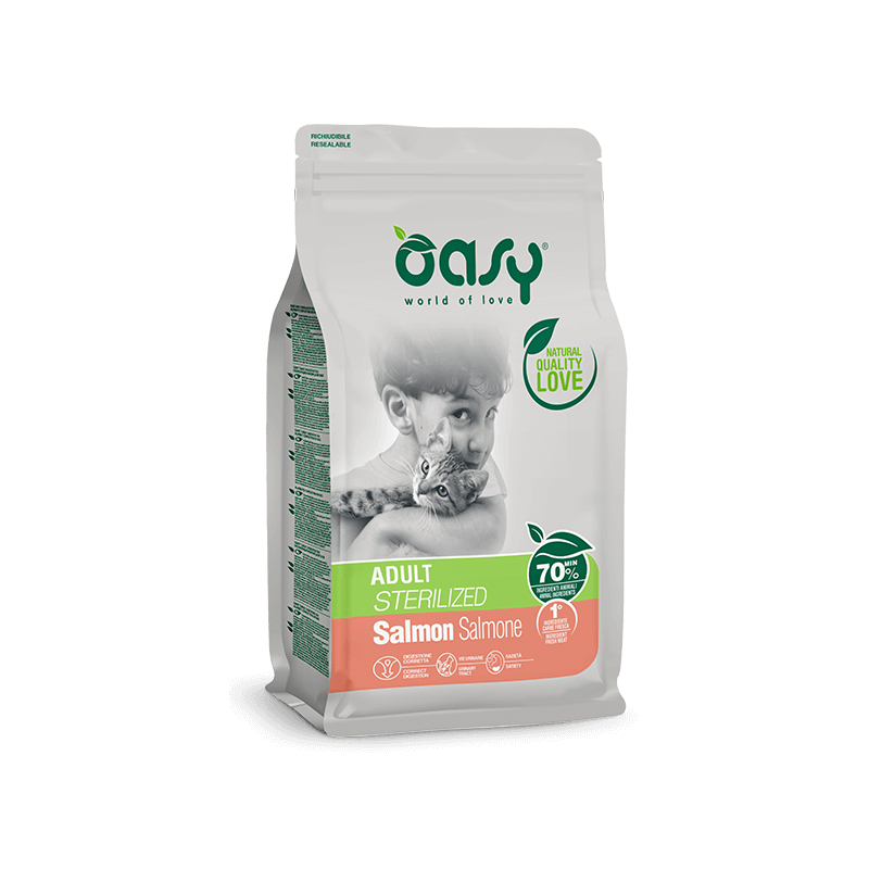 GATTO OASY ADULT STERILIZZATO 7.5KG SALMONE