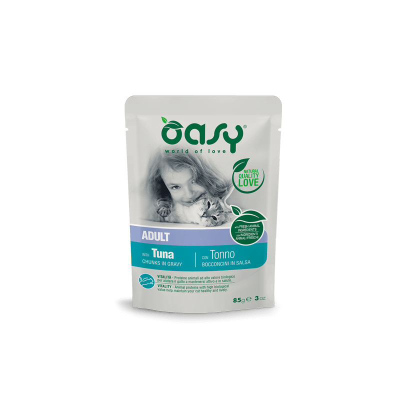 GATTO OASY BOCCONI ADULT 85GR BUSTA TONNO IN SALSA