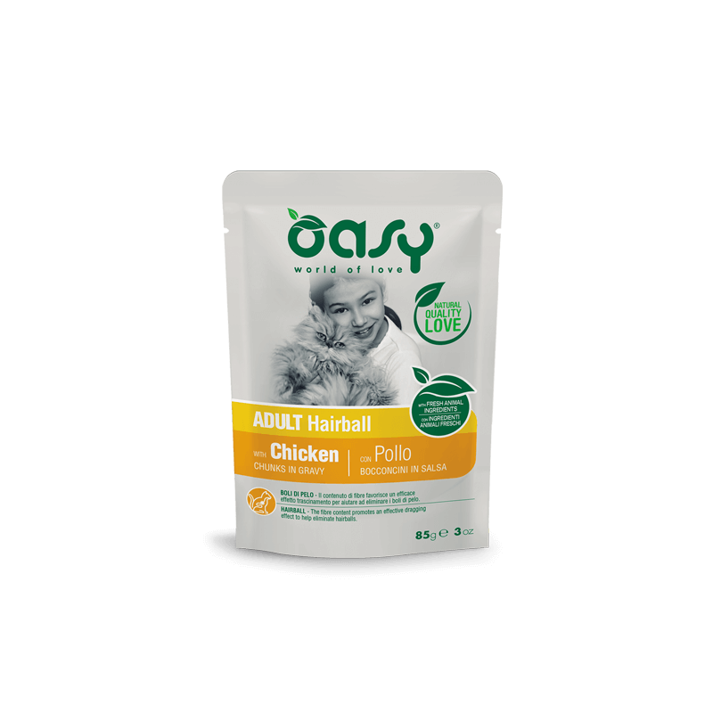 GATTO OASY BOCCONI HAIRBALL 85GR BUSTA SALSA