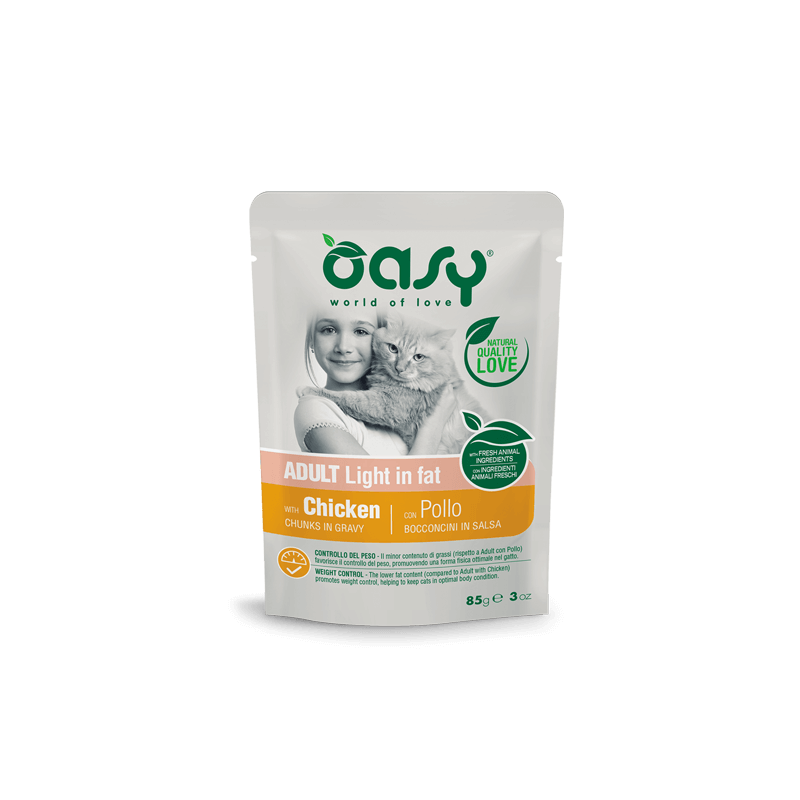 GATTO OASY BOCCONI LIGHT 85GR BUSTA POLLO SALSA