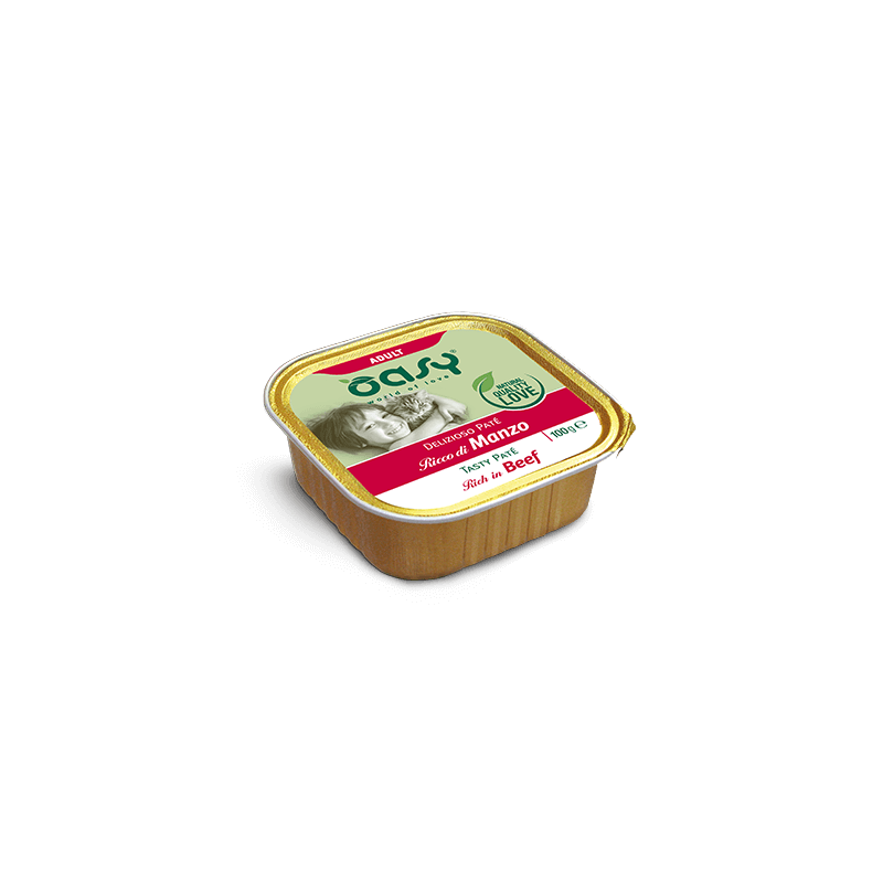 GATTO OASY DELIZIOSO PATE 100GR VASCHETTA MANZO