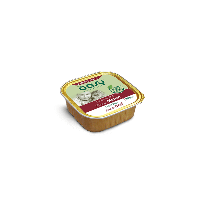 GATTO OASY DELIZIOSO PATE 100GR VASCHETTA MANZO MATURE SENIOR