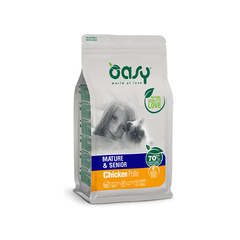 GATTO OASY MATURE SENIOR 1.5KG POLLO