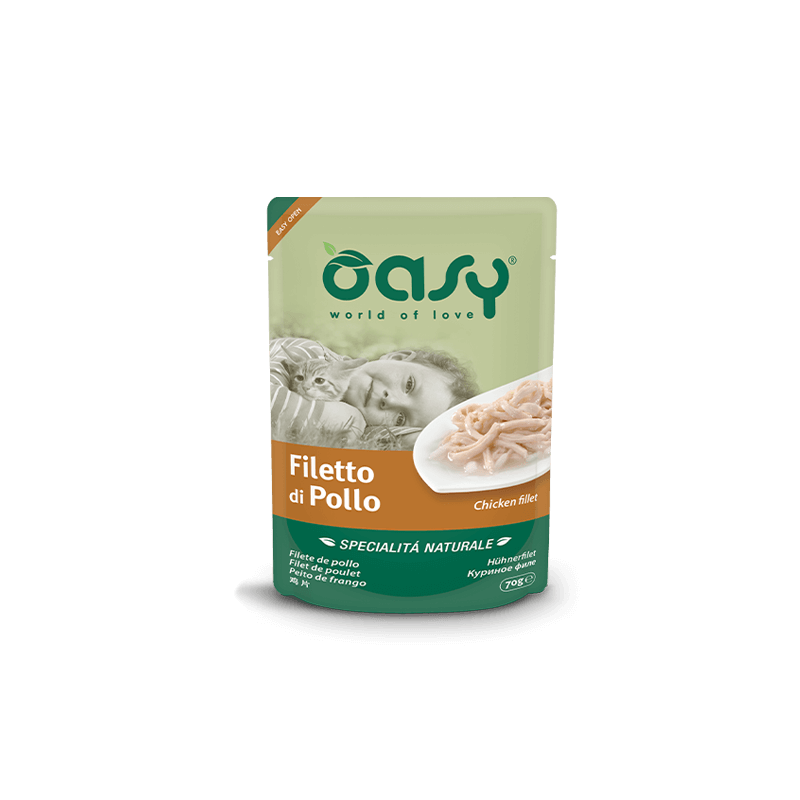 GATTO OASY NATURALE 70GR BUSTA POLLO