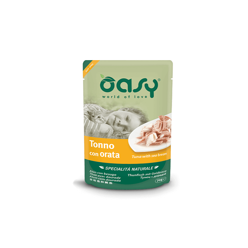 GATTO OASY NATURALE 70GR BUSTA TONNO ORATA