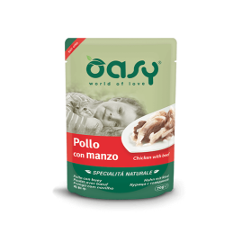 GATTO OASY NATURALE 70GR BUSTA POLLO MANZO