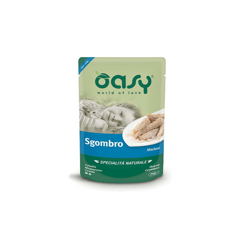 GATTO OASY NATURALE 70GR BUSTA SGOMBRO