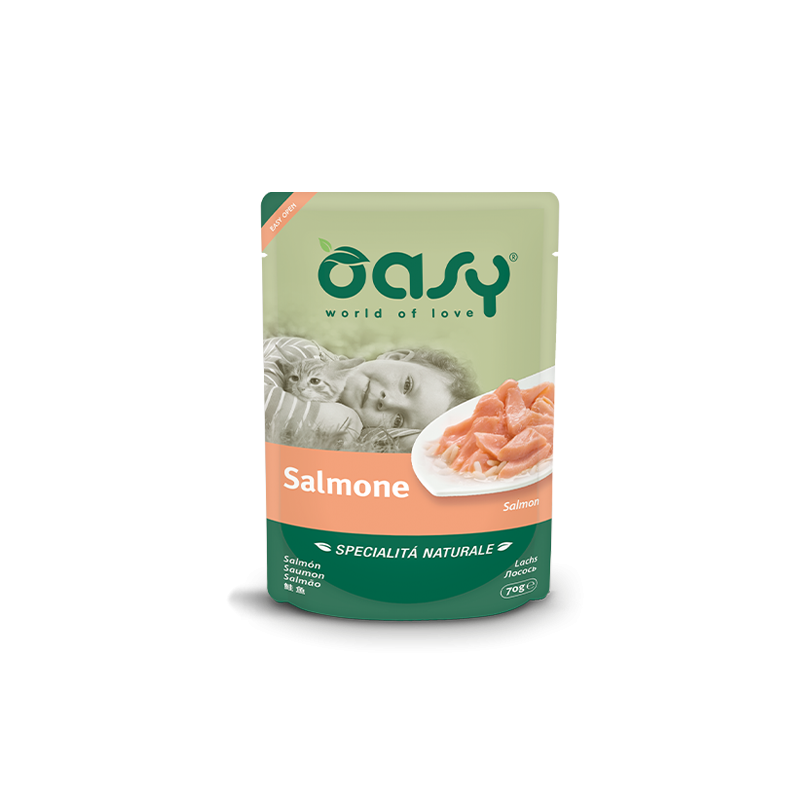 GATTO OASY NATURALE 70GR BUSTA SALMONE