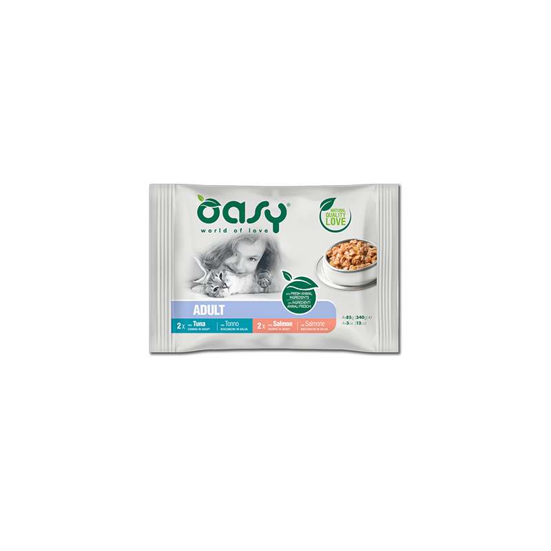 GATTO OASY WET BUSTA BOCCONCINI 4X85GR FISH