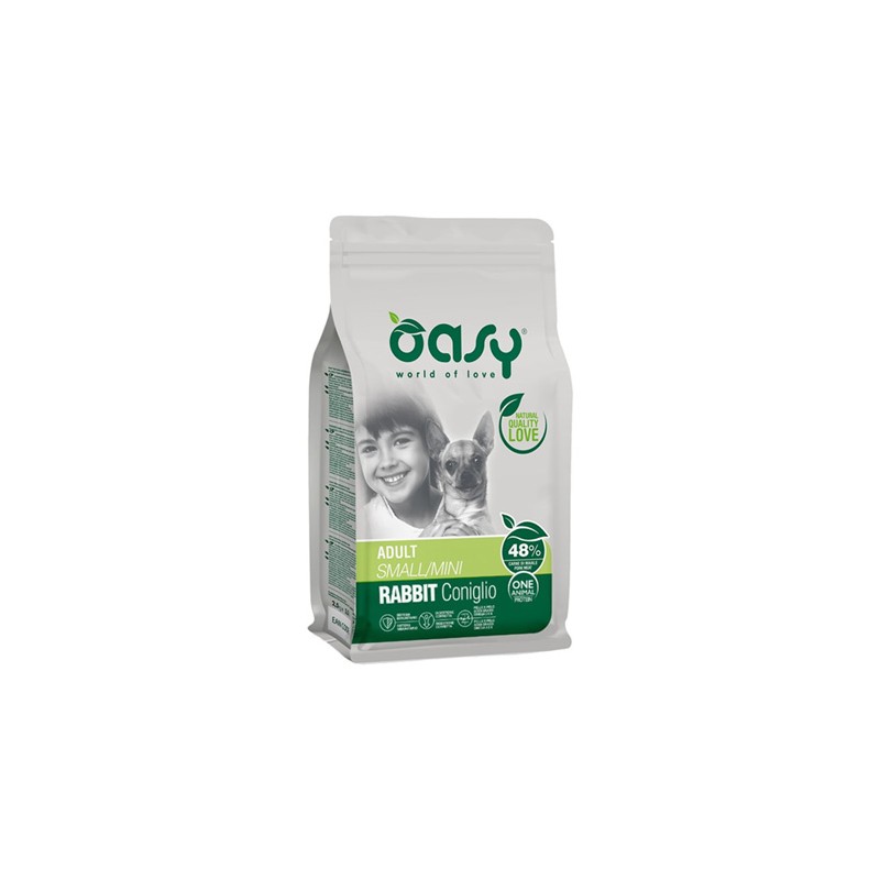 CANE OASY ADULT 800GR SMALL/MINI CONIGLIO