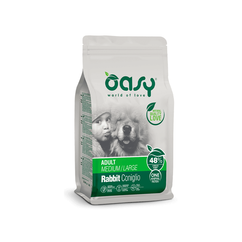 CANE OASY MONO PR.ADULT MD/LG 12KG CONIGLIO