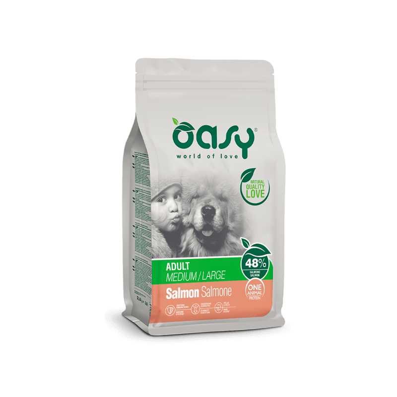 CANE OASY MONO PR.ADULT MD/LG 12KG SALMONE