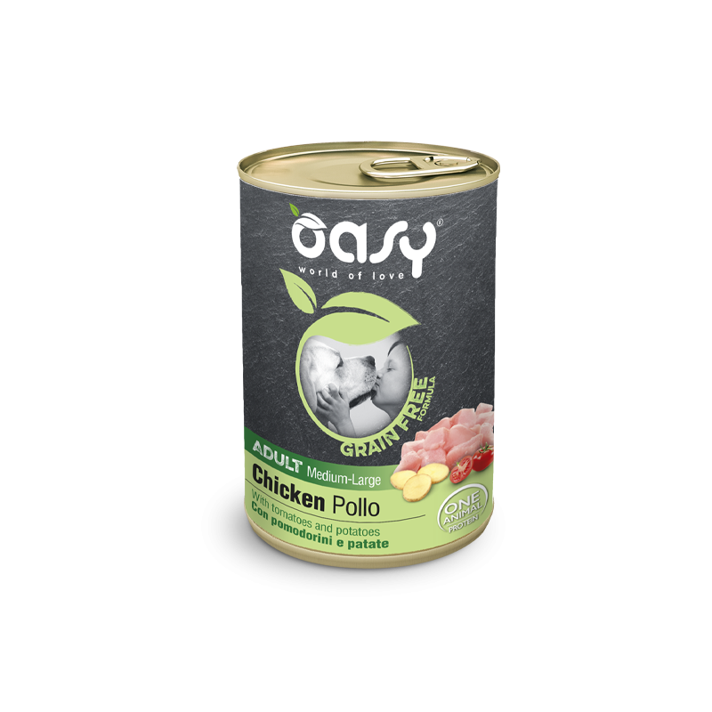 CANE OASY WET GRAIN FREE 400GR ADULT MEDIUM/LARGE POLLO