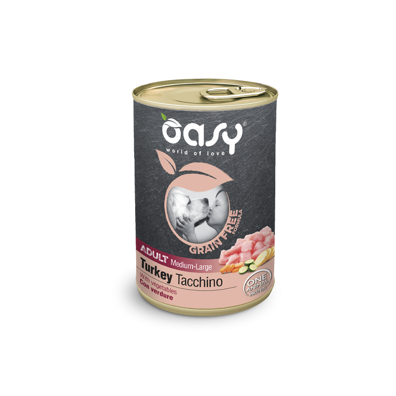 CANE OASY WET GRAIN FREE 400GR ADULT MEDIUM/LARGE TACCHINO