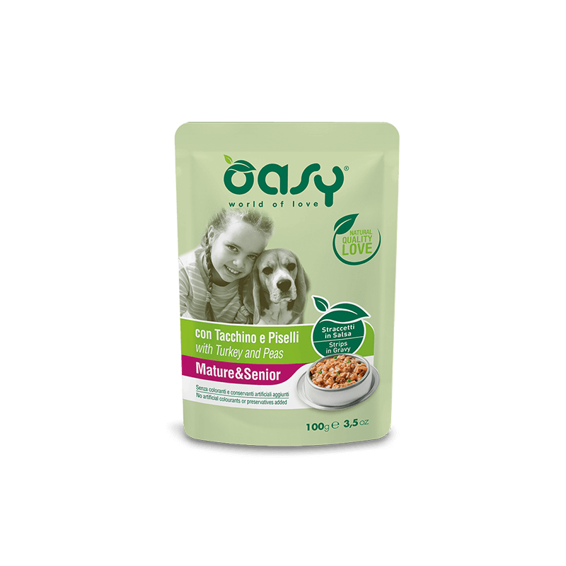 CANE OASY WET STRACCETTI BUSTA 100GR MATURE TACCHINO PISELLI