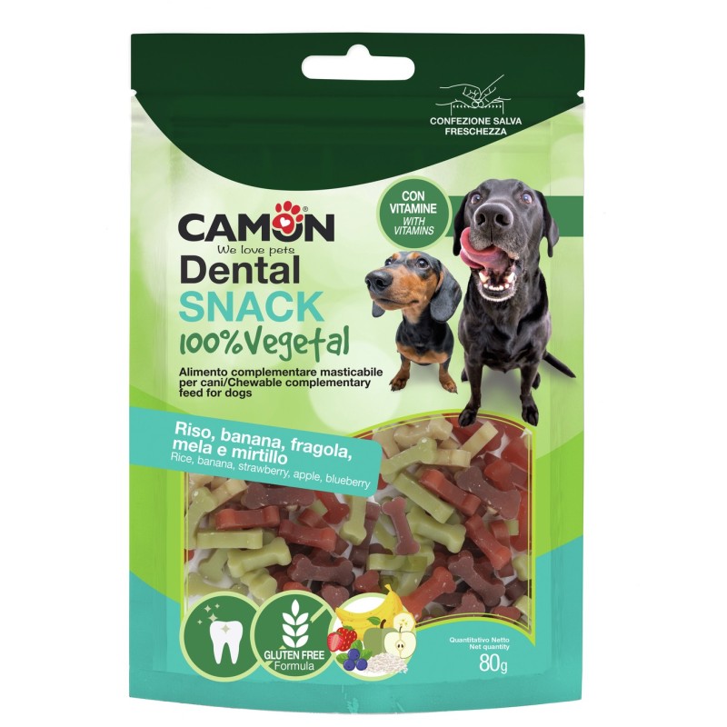 CANE SNACK BAUVEG 80GR OSSO RISO BANANA FRAGOLA