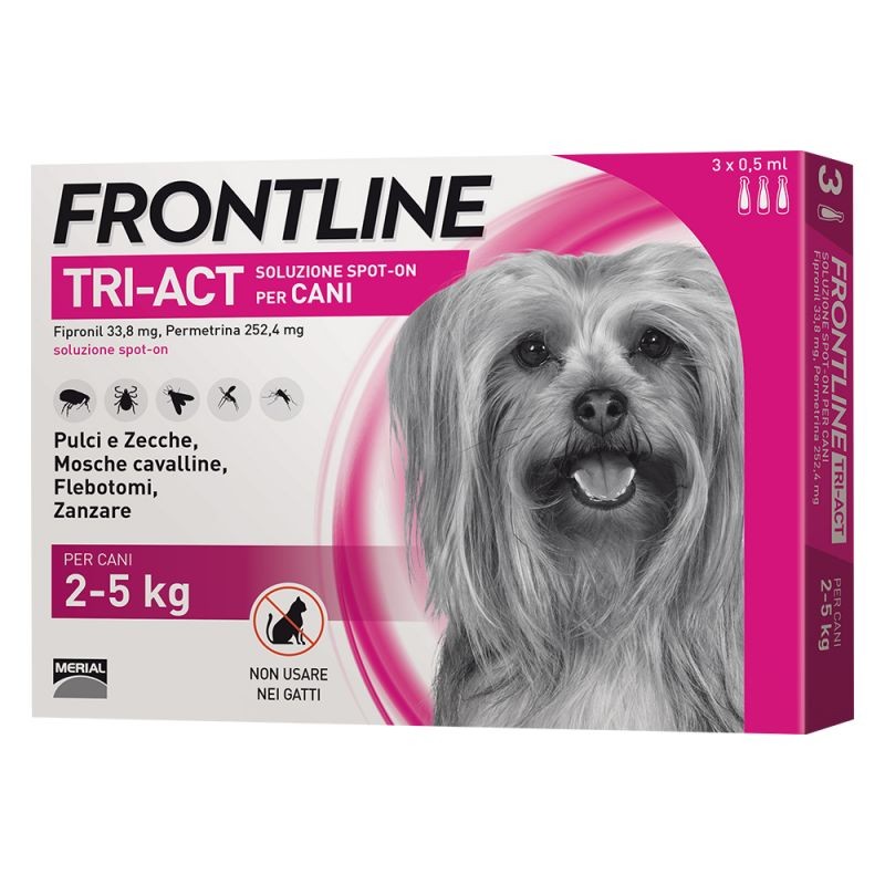 ANTIPARASSITARIO FRONTLINE CANE XS TRI-ACT 2-5KG 3 PIPETT