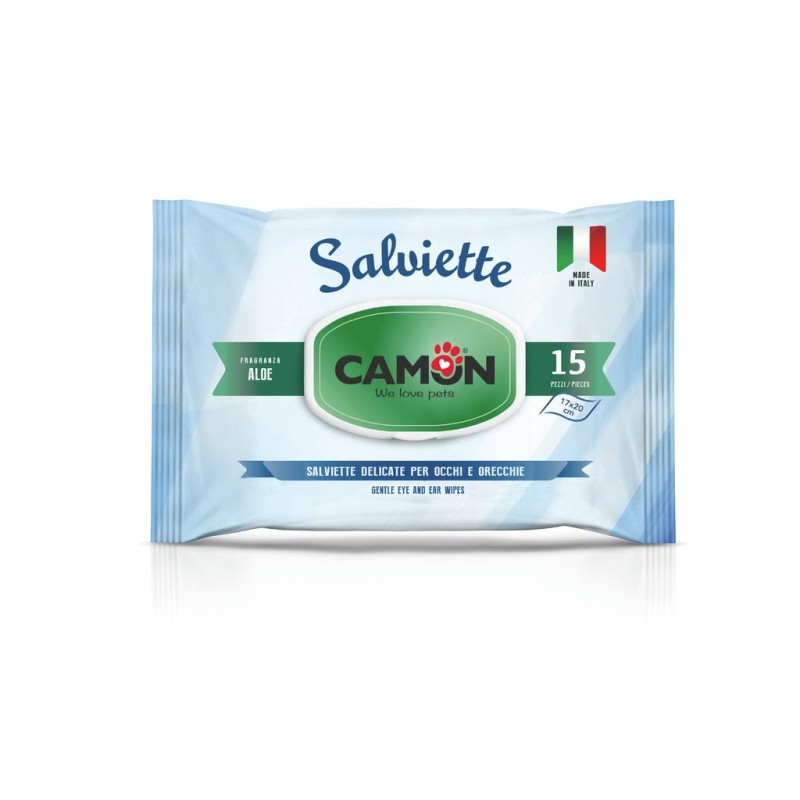 CANE/GATTO SALVIETTE 16PZ OCCHI ALOE