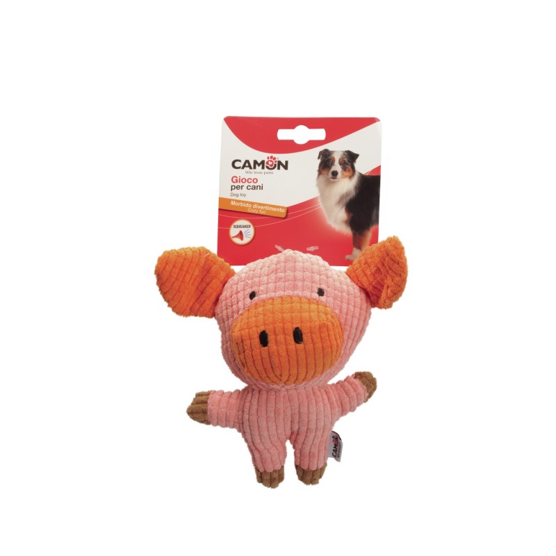 GIOCO CANE PELUCHE MAIALE/ELEFANTE 18CM