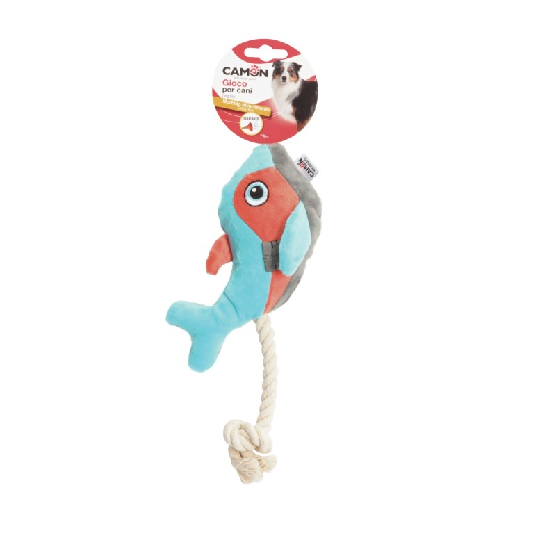 GIOCO CANE PESCE PELUCHE CON SQUEAKER