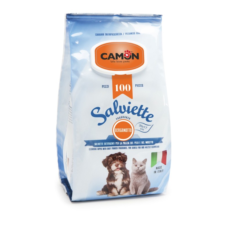 CANE/GATTO SALVIETTE 100PZ BERGAMOTTO