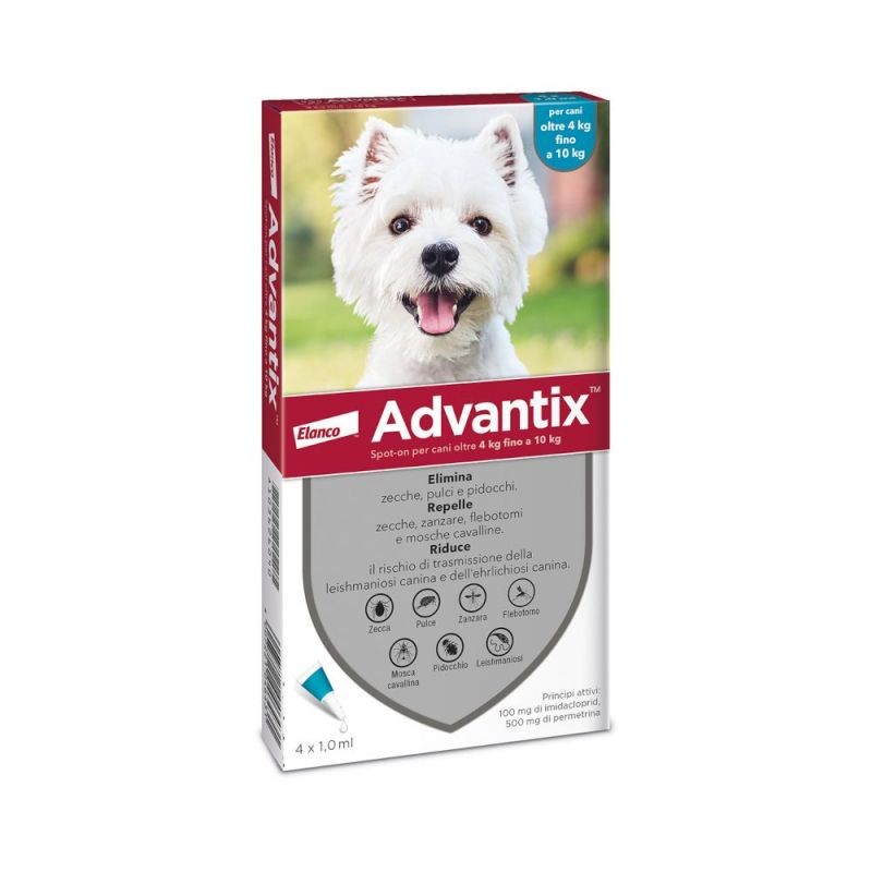 ANTIPARASSITARIO ADVANTIX SPOT ON CANE 4/10KG 4 PIPETTE