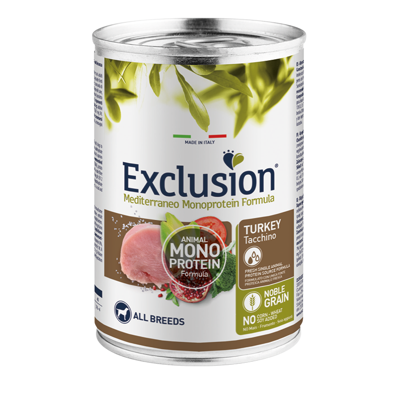 EXCLUSION MEDITERRANEO ADULT TACCHINO 400 GR