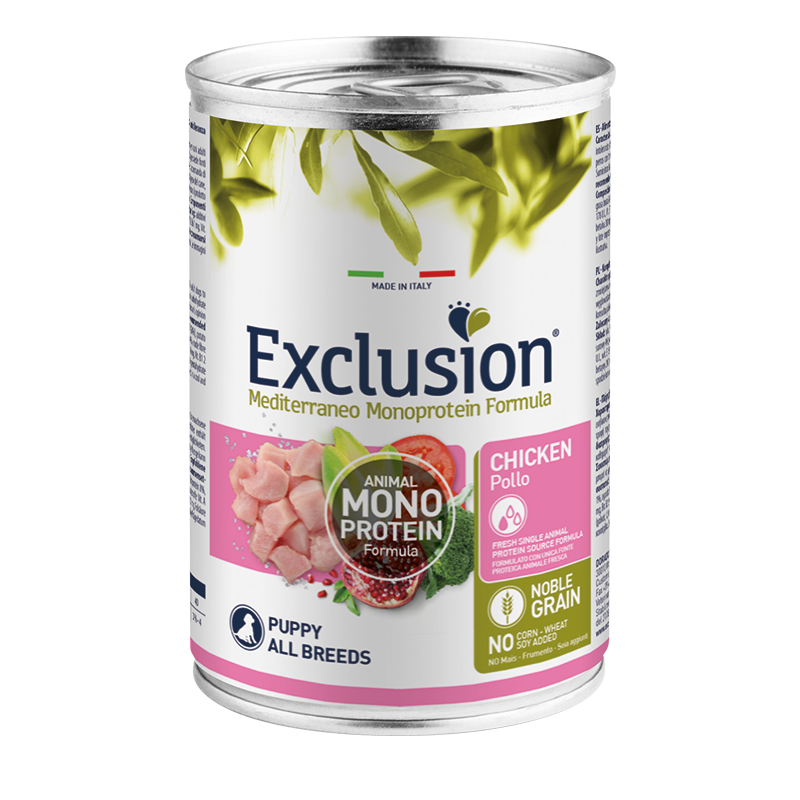 EXCLUSION MEDITERRANEO PUPPY CHICKEN 400 GR